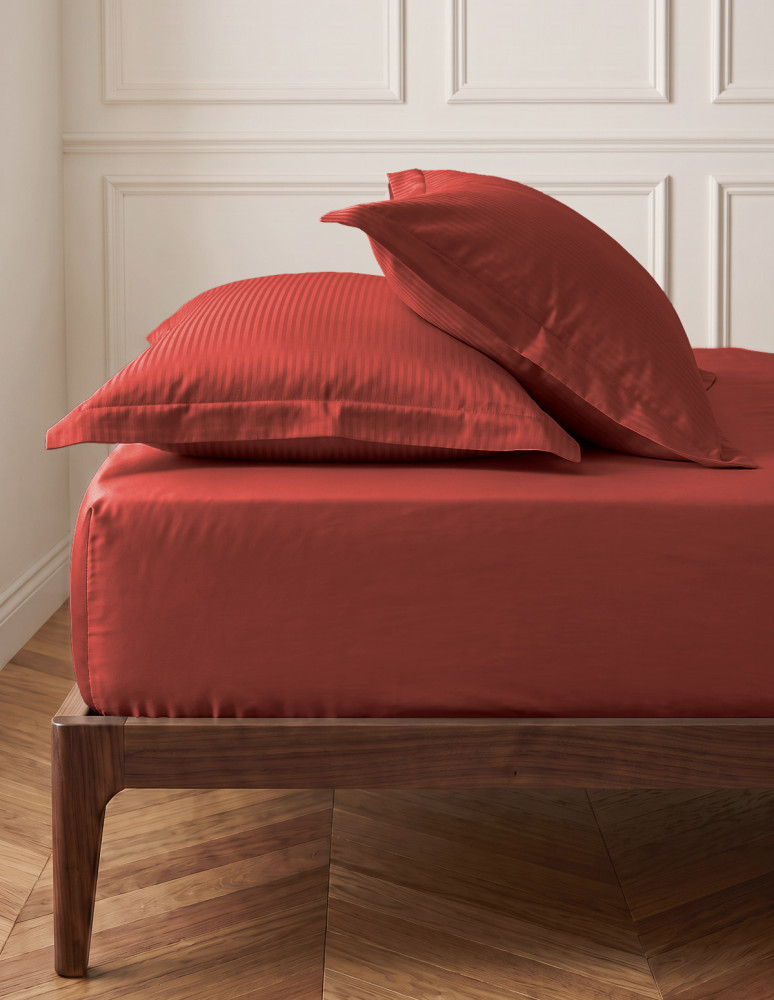 Drap housse uni satin de coton bonnet...