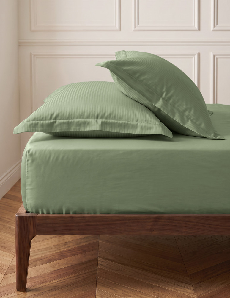 Drap housse uni satin de...