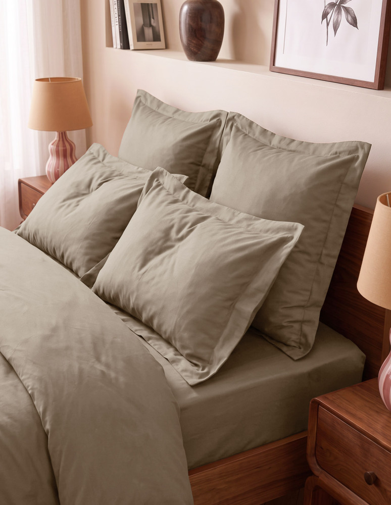 Drap housse uni satin de coton bonnet...
