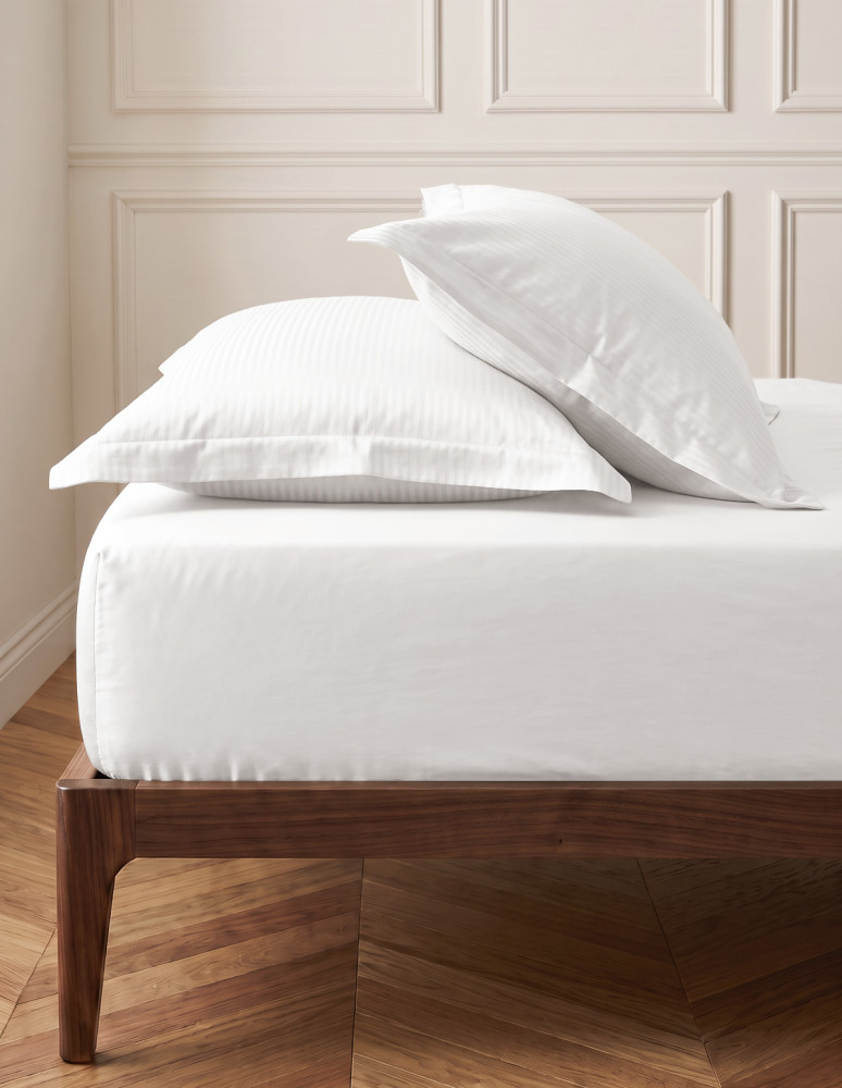 Drap housse uni satin de...
