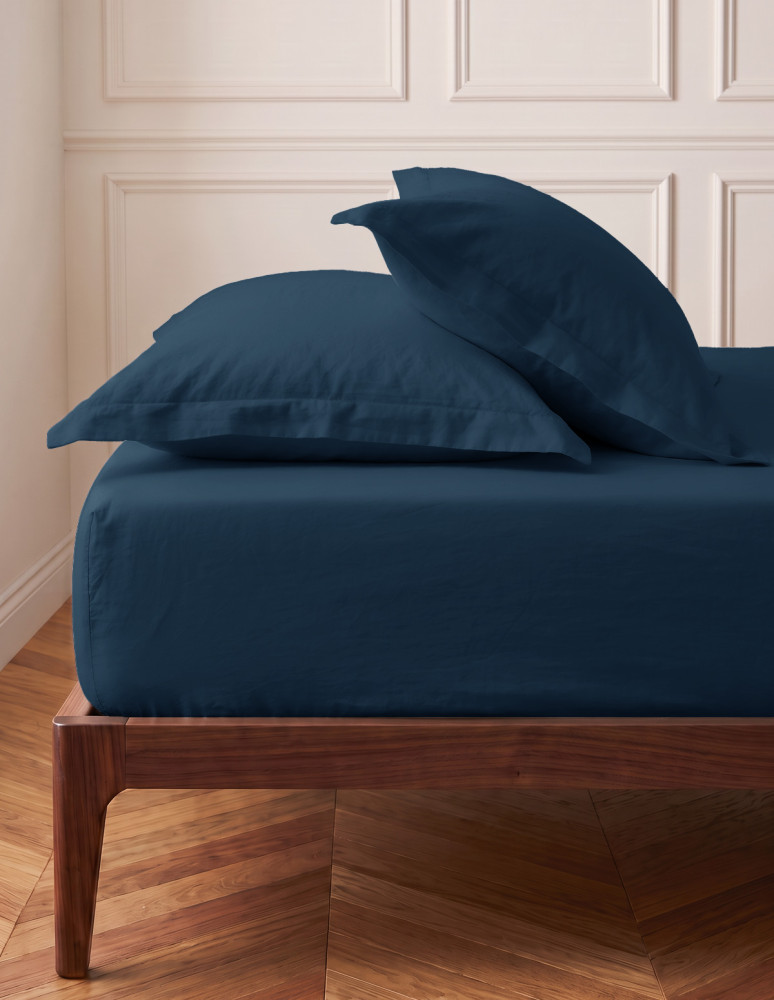 Drap housse en coton lavé... 2