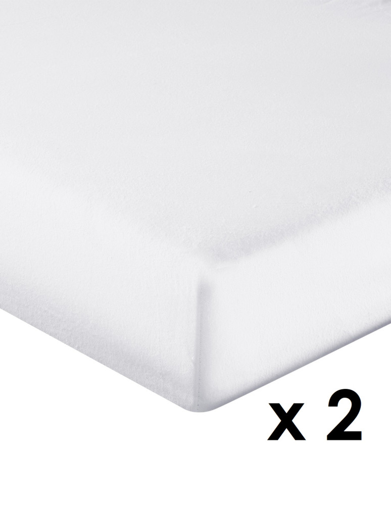 Lot de 2 protège-matelas en coton...